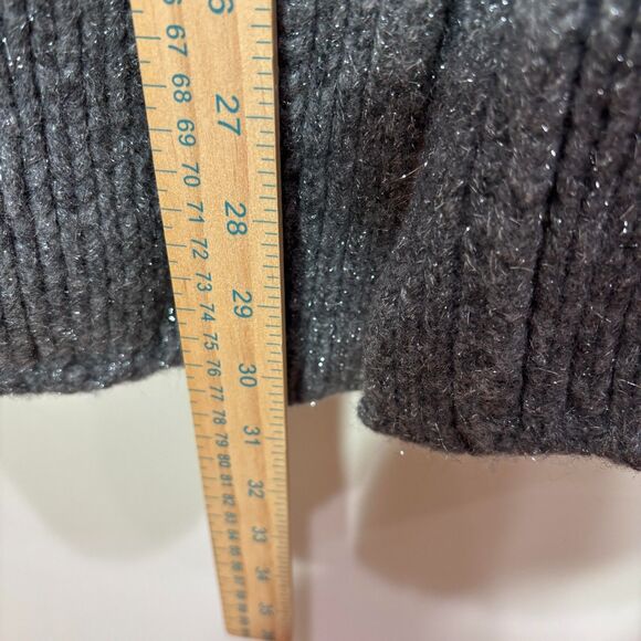 Louis Feraud Wool Cardigan Gray Chunky Knit Women 4 Academia Old Money Cabincore - Picture 8 of 11